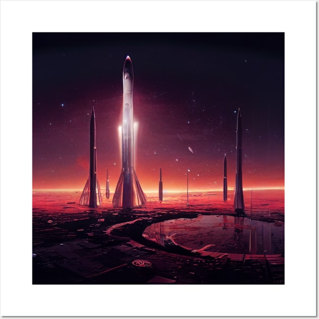 Interplanetary Spaceport Wall Art by Grassroots Green